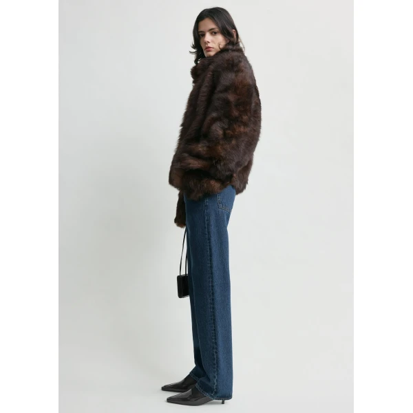 Totême Silky shearling jacket in Dark brown - Jackets - Scandinavian Minimalist Luxury at Luxury Shoes 