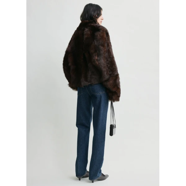Totême Silky shearling jacket in Dark brown - Jackets - Scandinavian Minimalist Luxury at Luxury Shoes 
