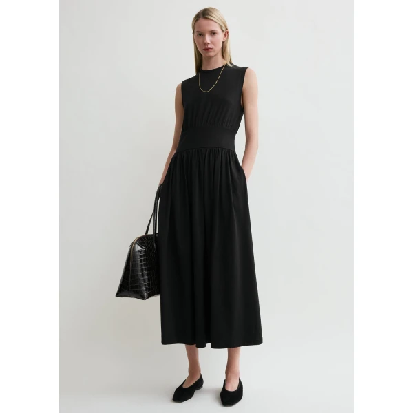 Totême Sleeveless cotton tee dress in Black - Dresses - Scandinavian Minimalist Luxury at Luxury Shoes 