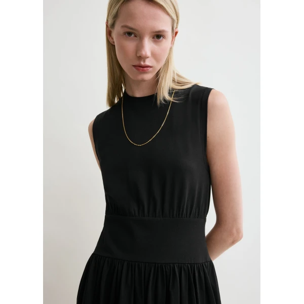Totême Sleeveless cotton tee dress in Black - Dresses - Scandinavian Minimalist Luxury at Luxury Shoes 