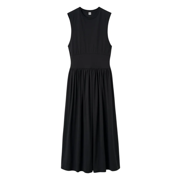 Totême Sleeveless cotton tee dress in Black - Dresses - Scandinavian Minimalist Luxury at Luxury Shoes 