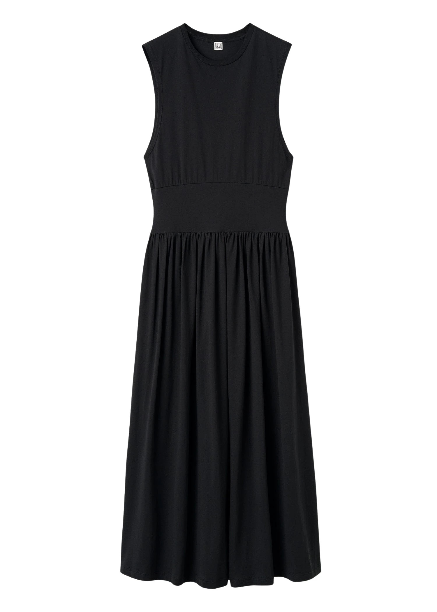 Toteme-Sleeveless-cotton-tee-dress-in-Black36474_nobg Totême Sleeveless cotton tee dress in Black - Dresses - Scandinavian Minimalist Luxury at Luxury Shoes