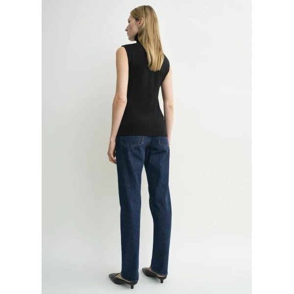 Totême Sleeveless fine turtleneck in Black - Knitwear - Scandinavian Minimalist Luxury at Luxury Shoes 