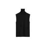 Totême Sleeveless fine turtleneck in Black - Knitwear - Scandinavian Minimalist Luxury at Luxury Shoes 