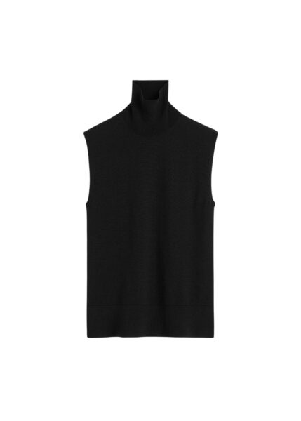 Totême Sleeveless fine turtleneck in Black - Knitwear - Scandinavian Minimalist Luxury at Luxury Shoes 