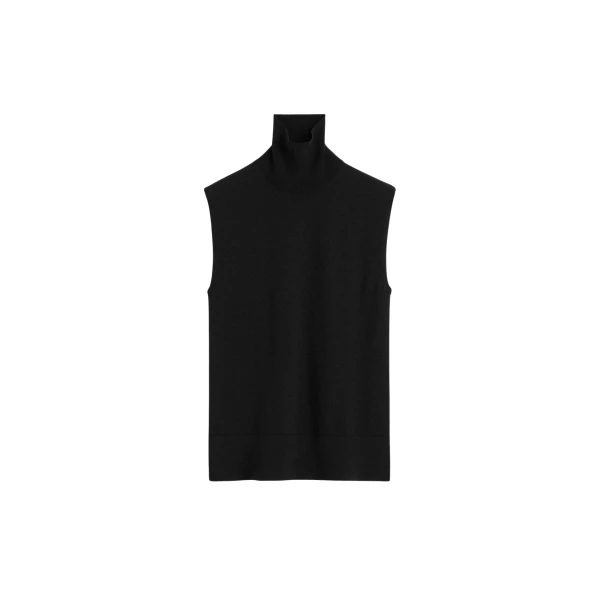 Totême Sleeveless fine turtleneck in Black - Knitwear - Scandinavian Minimalist Luxury at Luxury Shoes 