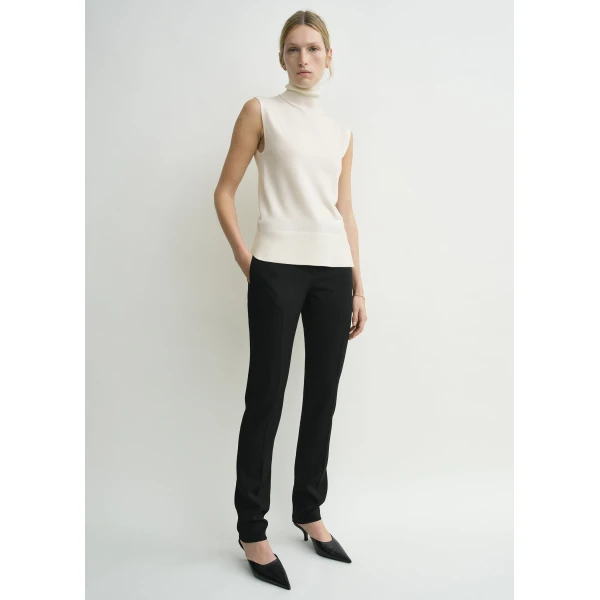 Totême Sleeveless fine turtleneck in Ecru - Knitwear - Scandinavian Minimalist Luxury at Luxury Shoes 