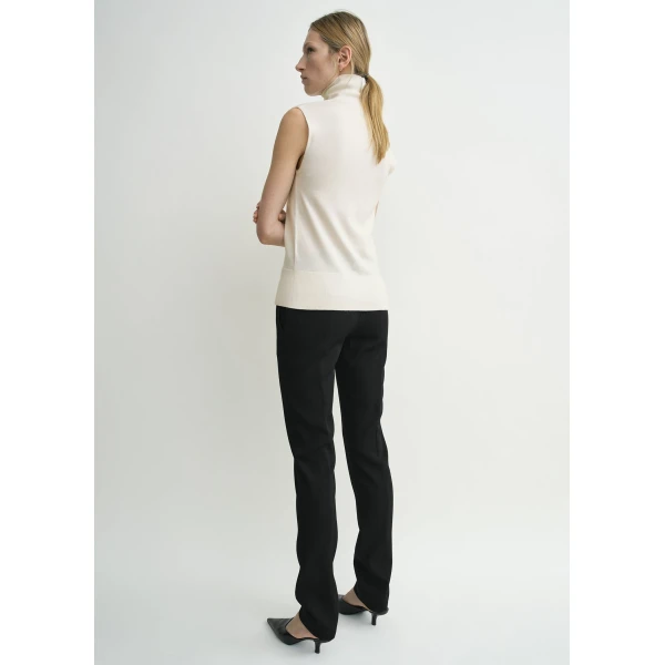 Totême Sleeveless fine turtleneck in Ecru - Knitwear - Scandinavian Minimalist Luxury at Luxury Shoes 