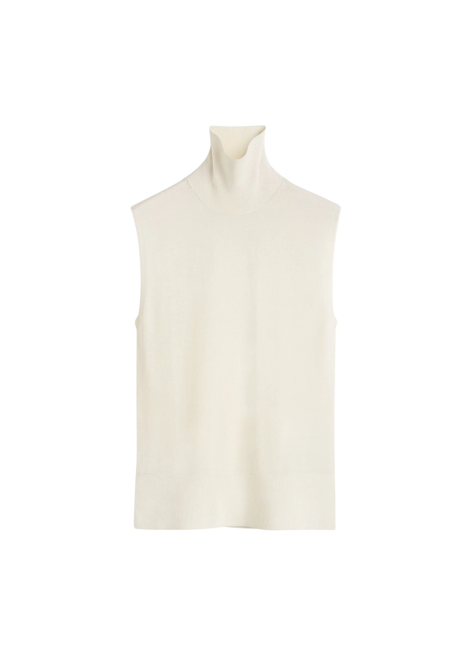 Toteme-Sleeveless-fine-turtleneck-in-Ecru43061_nobg Totême Sleeveless fine turtleneck in Ecru - Knitwear - Scandinavian Minimalist Luxury at Luxury Shoes