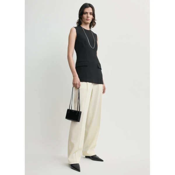 Totême Sleeveless pocket top in Black - Tops - Scandinavian Minimalist Luxury at Luxury Shoes 
