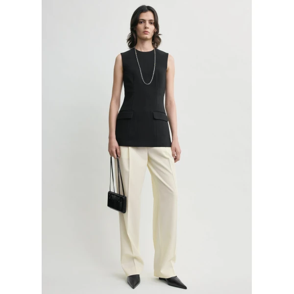 Totême Sleeveless pocket top in Black - Tops - Scandinavian Minimalist Luxury at Luxury Shoes 