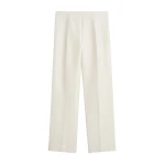 Totême Slim evening trousers in Ecru - Pants - Scandinavian Minimalist Luxury at Luxury Shoes 