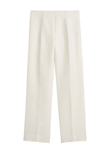 Totême Slim evening trousers in Ecru - Pants - Scandinavian Minimalist Luxury at Luxury Shoes 