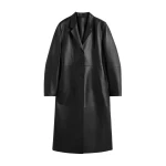 Totême Slim leather coat in Black - Coats - Scandinavian Minimalist Luxury at Luxury Shoes 