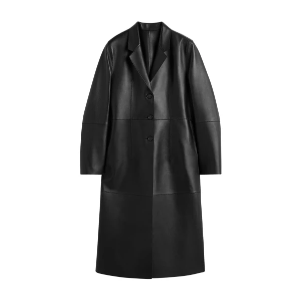 Totême Slim leather coat in Black - Coats - Scandinavian Minimalist Luxury at Luxury Shoes 