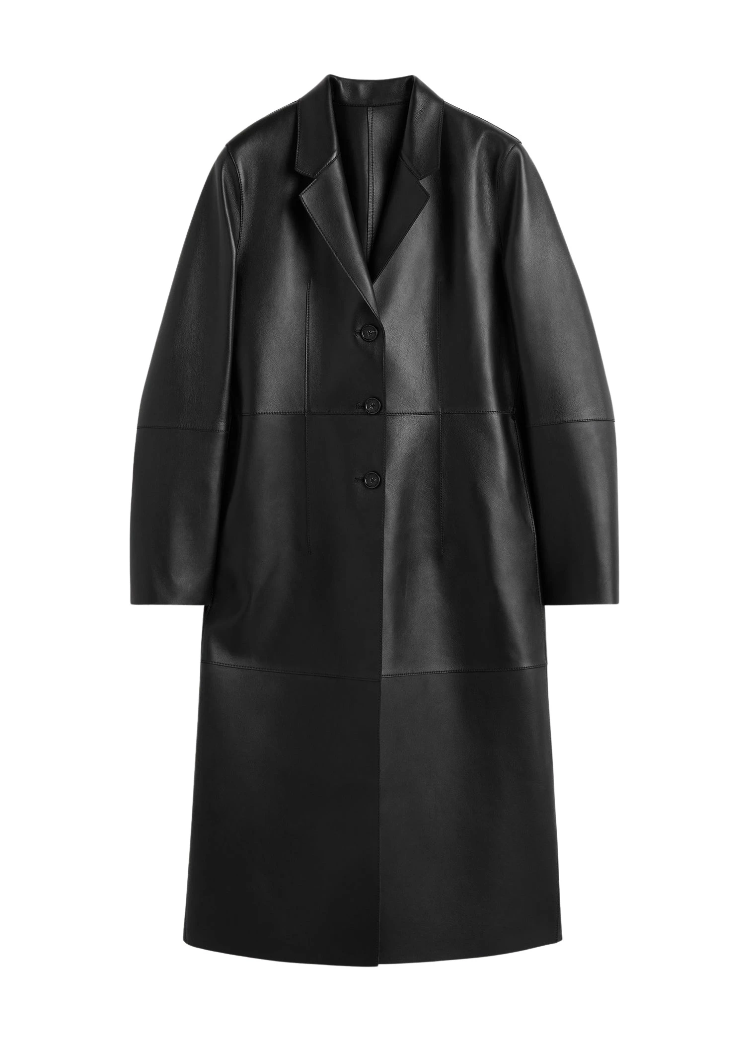 Toteme-Slim-leather-coat-in-Black81086_nobg Totême Slim leather coat in Black - Coats - Scandinavian Minimalist Luxury at Luxury Shoes
