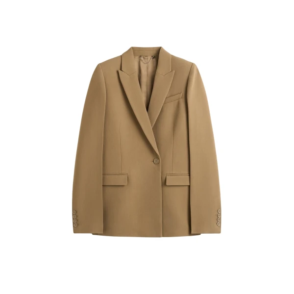 Totême Slim tailored blazer in Beige - Jackets - Scandinavian Minimalist Luxury at Luxury Shoes 