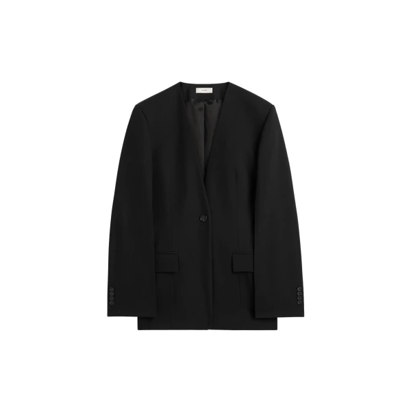 Totême Slouch blazer in Black - Jackets - Scandinavian Minimalist Luxury at Luxury Shoes 