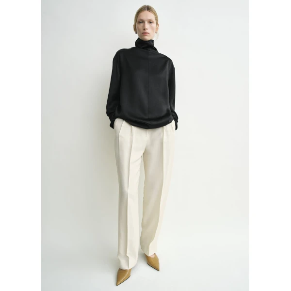 Totême Slouch-neck blouse in Black - Tops - Scandinavian Minimalist Luxury at Luxury Shoes 