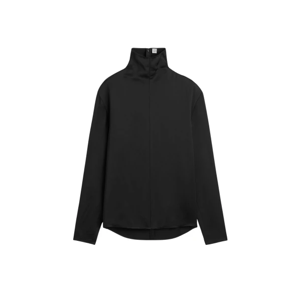 Totême Slouch-neck blouse in Black - Tops - Scandinavian Minimalist Luxury at Luxury Shoes 
