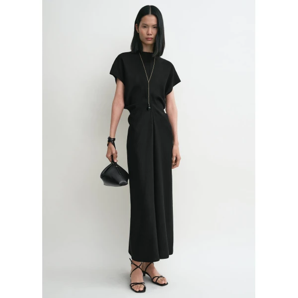 Totême Slouch waist basketweave dress in Black - Dresses - Scandinavian Minimalist Luxury at Luxury Shoes 