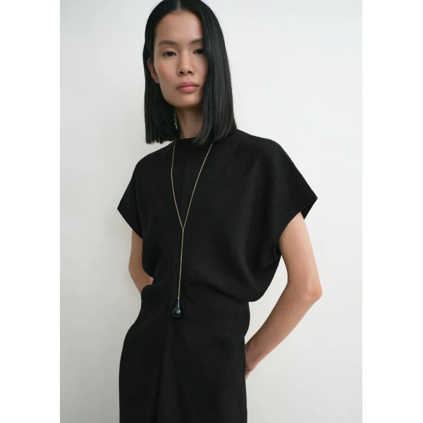 Totême Slouch waist basketweave dress in Black - Dresses - Scandinavian Minimalist Luxury at Luxury Shoes 