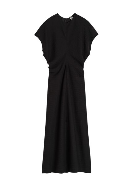 Totême Slouch waist crinkled dress in Black - Dresses - Scandinavian Minimalist Luxury at Luxury Shoes 