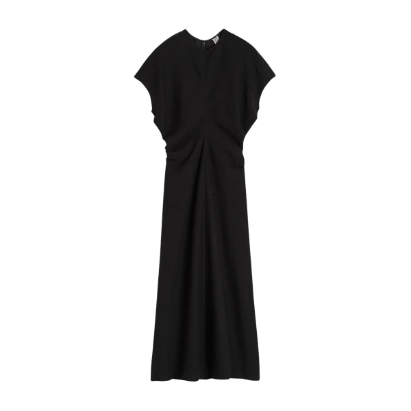 Totême Slouch waist crinkled dress in Black - Dresses - Scandinavian Minimalist Luxury at Luxury Shoes 