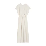 Totême Slouch waist crinkled dress in Cream - Dresses - Scandinavian Minimalist Luxury at Luxury Shoes 