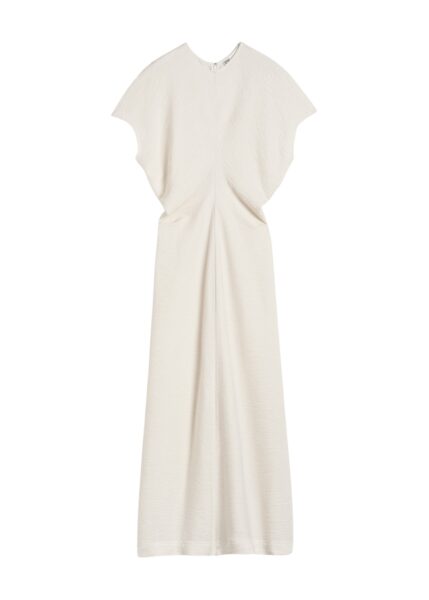 Totême Slouch waist crinkled dress in Cream - Dresses - Scandinavian Minimalist Luxury at Luxury Shoes 