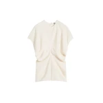 Totême Slouch waist crinkled top in Cream - Tops - Scandinavian Minimalist Luxury at Luxury Shoes 