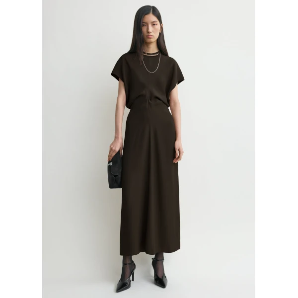 Totême Slouch waist dress in Bark - Dresses - Scandinavian Minimalist Luxury at Luxury Shoes 