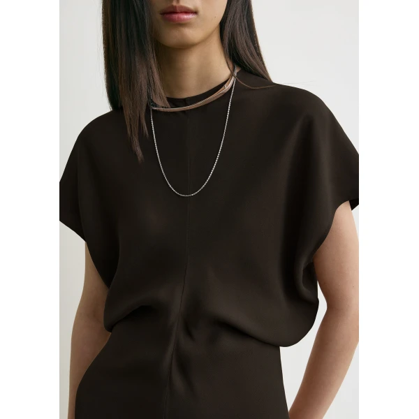Totême Slouch waist dress in Bark - Dresses - Scandinavian Minimalist Luxury at Luxury Shoes 