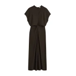 Totême Slouch waist dress in Bark - Dresses - Scandinavian Minimalist Luxury at Luxury Shoes 