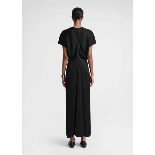 Totême Slouch waist dress in Black - Dresses - Scandinavian Minimalist Luxury at Luxury Shoes 