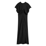 Totême Slouch waist dress in Black - Dresses - Scandinavian Minimalist Luxury at Luxury Shoes 