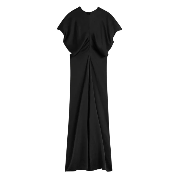 Totême Slouch waist dress in Black - Dresses - Scandinavian Minimalist Luxury at Luxury Shoes 