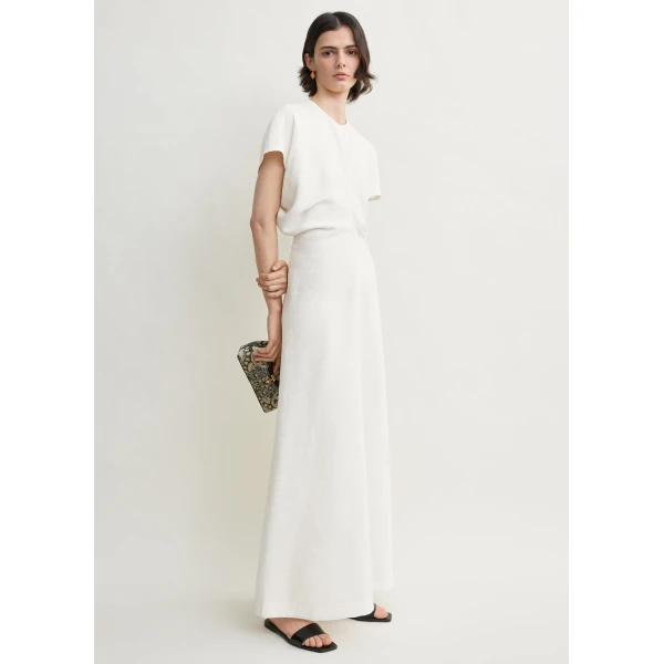 Totême Slouch waist dress in Off-white - Dresses - Scandinavian Minimalist Luxury at Luxury Shoes 