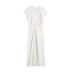 Totême Slouch waist dress in Off-white - Dresses - Scandinavian Minimalist Luxury at Luxury Shoes 