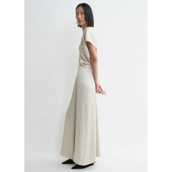 Totême Slouch waist dress in Pearl - Dresses - Scandinavian Minimalist Luxury at Luxury Shoes 