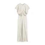Totême Slouch waist dress in Pearl - Dresses - Scandinavian Minimalist Luxury at Luxury Shoes 