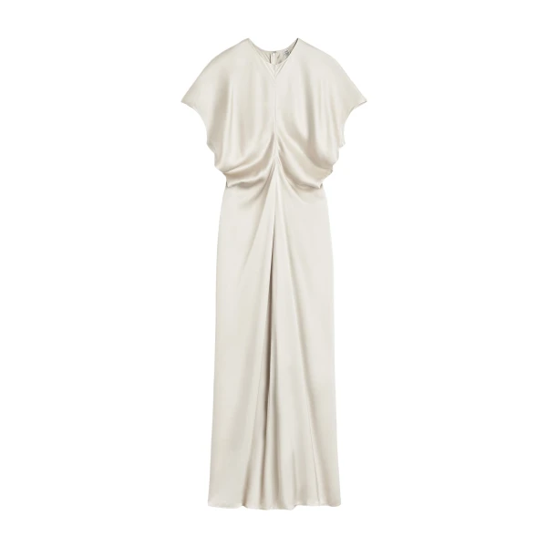 Totême Slouch waist dress in Pearl - Dresses - Scandinavian Minimalist Luxury at Luxury Shoes 