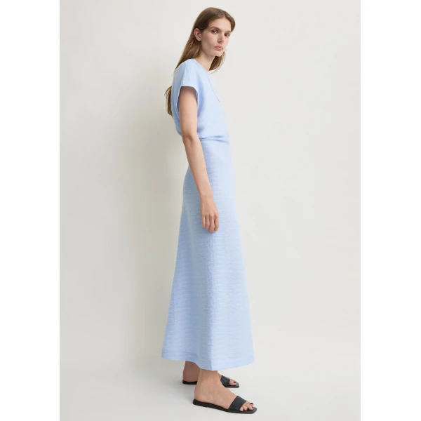 Totême Slouch waist dress in Sky - Dresses - Scandinavian Minimalist Luxury at Luxury Shoes 