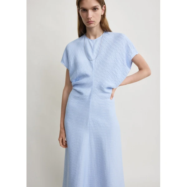 Totême Slouch waist dress in Sky - Dresses - Scandinavian Minimalist Luxury at Luxury Shoes 