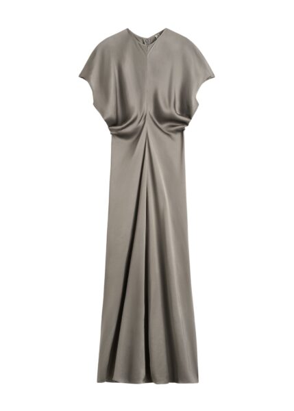 Totême Slouch waist dress in Taupe - Dresses - Scandinavian Minimalist Luxury at Luxury Shoes 