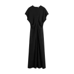 Totême Slouch waist wool dress in Black - Dresses - Scandinavian Minimalist Luxury at Luxury Shoes 