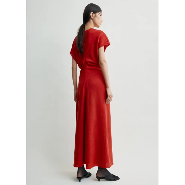 Totême Slouch waist wool dress in Poppy - Dresses - Scandinavian Minimalist Luxury at Luxury Shoes 