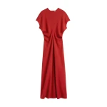 Totême Slouch waist wool dress in Poppy - Dresses - Scandinavian Minimalist Luxury at Luxury Shoes 