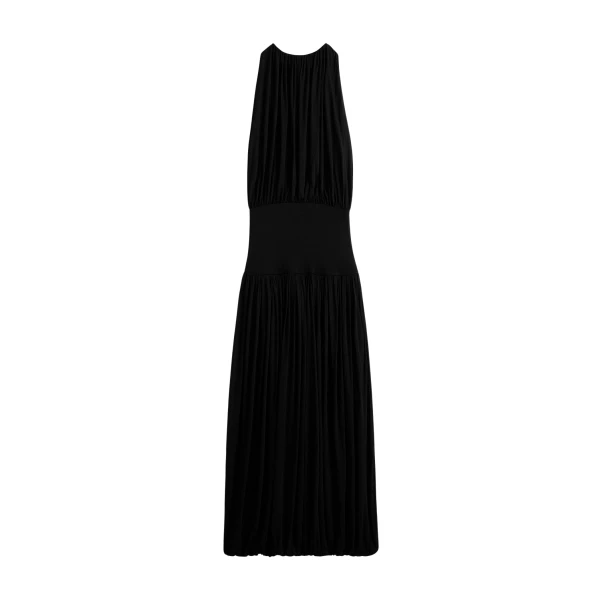 Totême Soft gathered dress in Black - Dresses - Scandinavian Minimalist Luxury at Luxury Shoes 