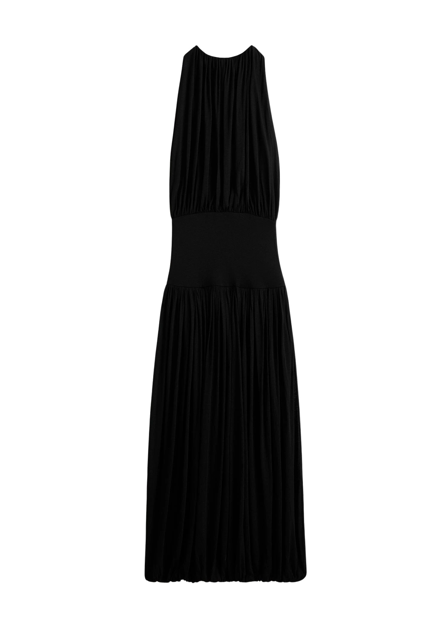 Toteme-Soft-gathered-dress-in-Black39232_nobg Totême Soft gathered dress in Black - Dresses - Scandinavian Minimalist Luxury at Luxury Shoes
